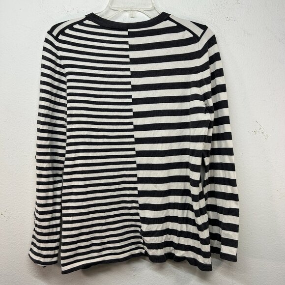 WORTH New York ladies silk knit Sweater large white black stripe capsule minimal - Picture 5 of 10